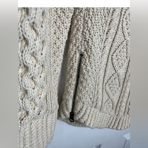 LL Bean Signature Fisherman Tunic Sweater Womens XS Chunky Cable Knit Stripes - Picture 5 of 11